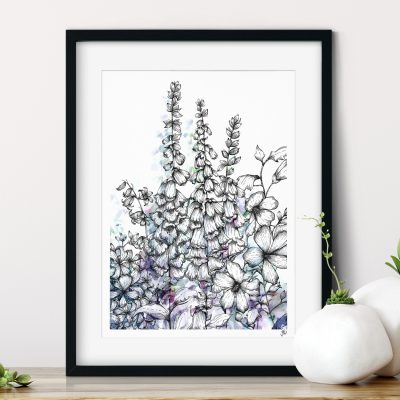 Fox Glove Floral Art Print