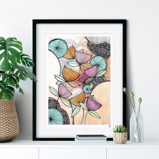 Zen Garden Stylised Floral Illustration