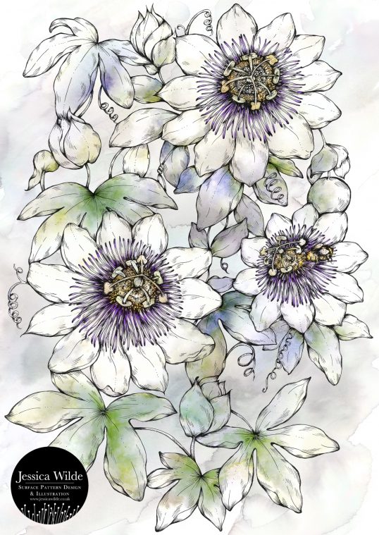 Passion Flower Floral Fine Art Giclée Print - Image 2