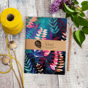 Dark Jungle Botanical A5 Notebook by UK illustrator and designer Jessica Wilde ©
